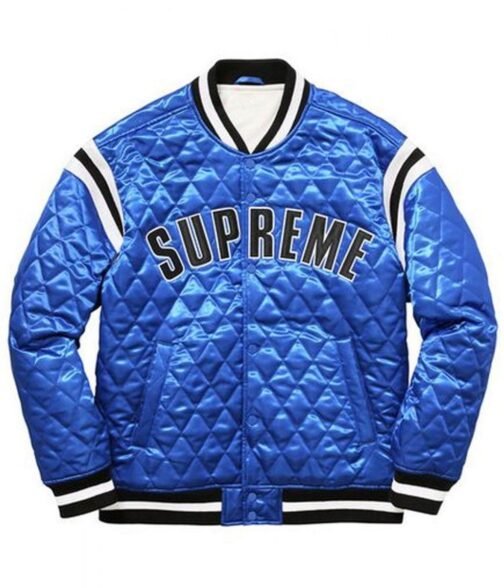 Supreme Diamond Varsity Quilted Satin Jacket - Image 2