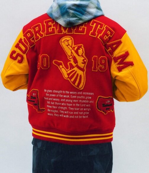 Men’s Supreme Team S Varsity Jacket - Image 9