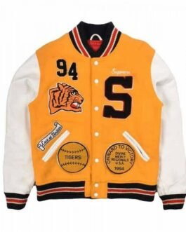 Varsity Supreme Tiger White and Yellow Jacket