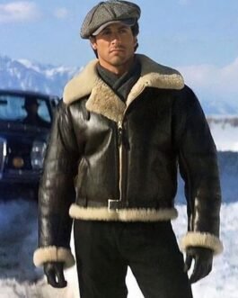 Rocky Balboa Sylvester Stallone Shearling Leather Jacket