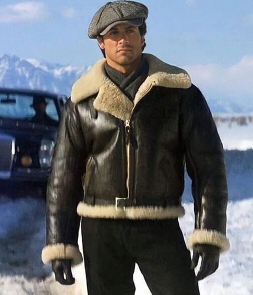 Rocky Balboa Sylvester Stallone Shearling Leather Jacket - Image 2