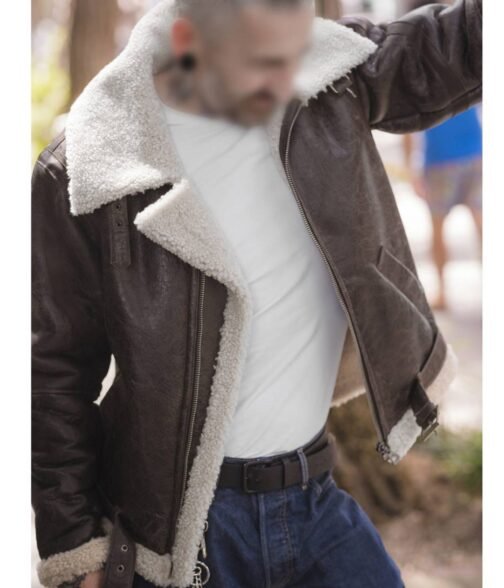 Rocky Balboa Sylvester Stallone Shearling Leather Jacket - Image 5