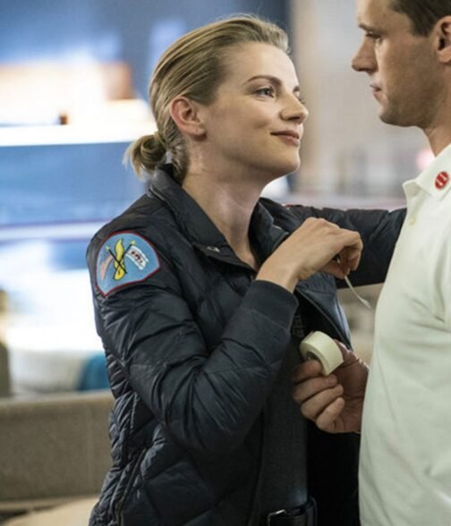 Chicago Fire Kara Killmer Puffer Blue Jacket - Image 4