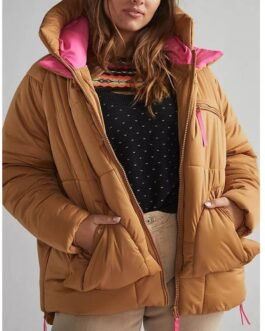Kara Killmer Chicago Fire Season 10 Puffer Brown Hooded Jacket