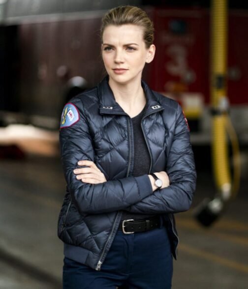 Chicago Fire Kara Killmer Puffer Blue Jacket