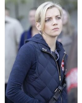 Kara Killmer Chicago Fire Puffer Blue Vest