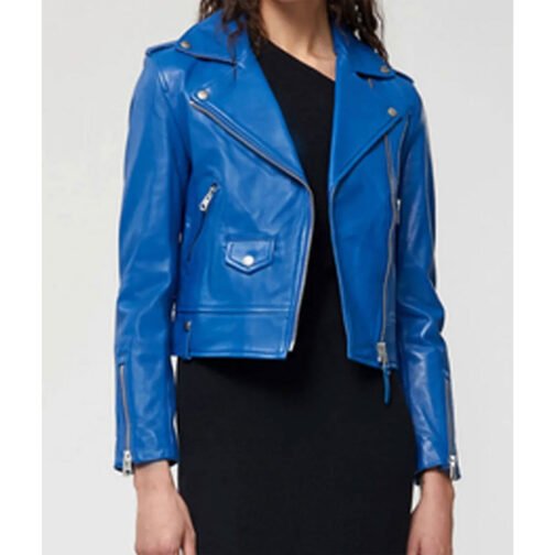 Erinn Westbrook Riverdale Royal Blue Leather Jacket