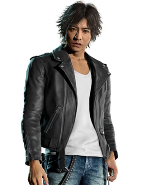 Takayuki Yagami Lost Judgment Black Leather Jacket - Image 2