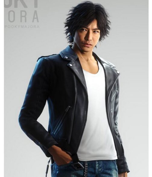 Takayuki Yagami Lost Judgment Black Leather Jacket - Image 11