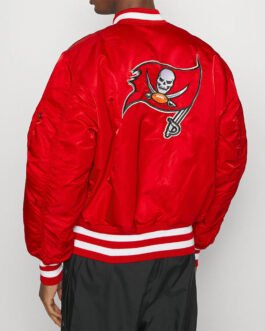 Tampa Bay Buccaneers Bomber Red Satin MA-1 Jacket
