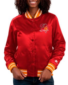 Tampa Bay Buccaneers Full Count Red Varsity Satin Jacket