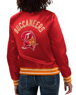 Tampa Bay Buccaneers Full Count Red Varsity Satin Jacket