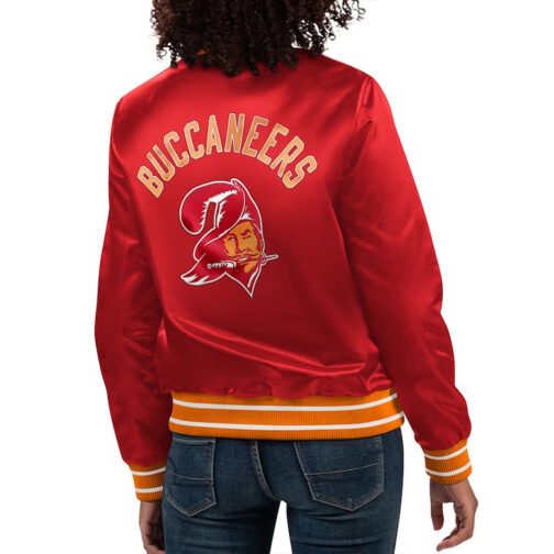 Tampa Bay Buccaneers Full Count Red Varsity Satin Jacket - Image 2