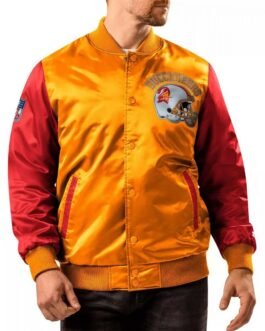 Tampa Bay Buccaneers Locker Room Throwback Orange/Red Varsity Satin Jacket