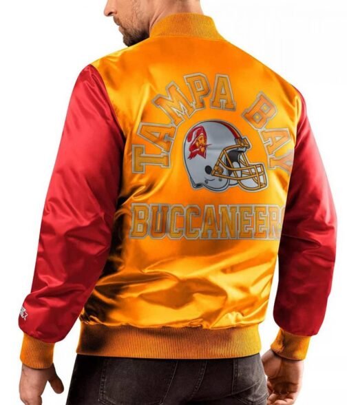 Tampa Bay Buccaneers Locker Room Throwback Orange/Red Varsity Satin Jacket - Image 2