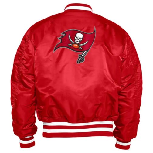 Tampa Bay Buccaneers Bomber Red Satin MA-1 Jacket - Image 5