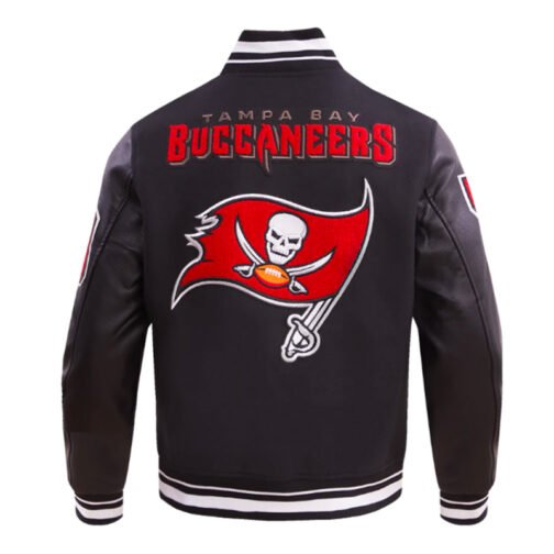 Tampa Bay Buccaneers Mashup Rib Varsity Wool/Leather Jacket - Image 2