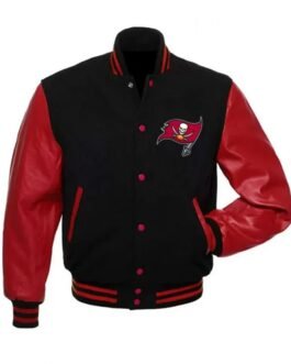 Tampa Bay Buccaneers Letterman Red and Black Jacket