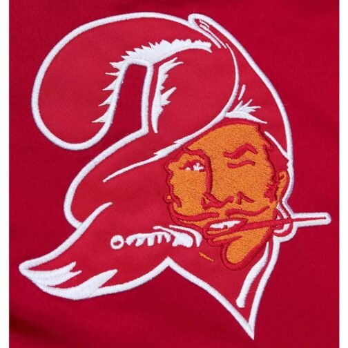 Tampa Bay Buccaneers Heavyweight Red Satin Jacket - Image 4