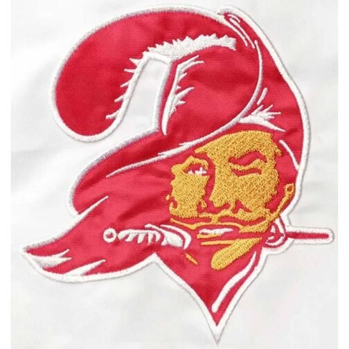 Throwback D-Line Tampa Bay Buccaneers White Satin Jacket - Image 5