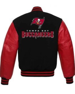 Tampa Bay Buccaneers Letterman Red and Black Jacket