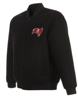 Tampa Bay Buccaneers Bomber Black Wool Jacket