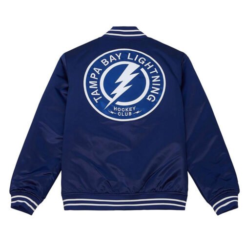 Tampa Bay Lightning Heavyweight Blue Satin Jacket - Image 2