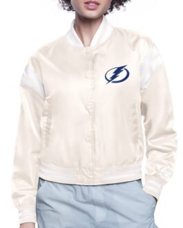 Tampa Bay Lightning Printed Logo Varsity Satin Jacket