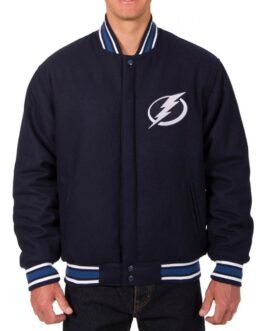 Varsity Tampa Bay Lightning Navy Blue Wool Jacket