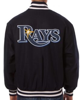 Varsity Tampa Bay Rays Black Wool Jacket