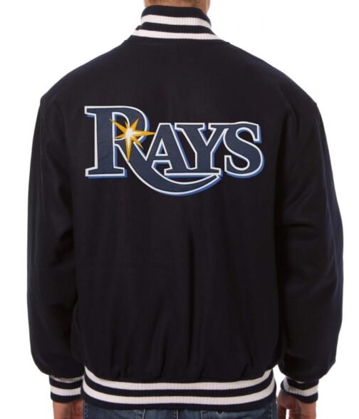Varsity Tampa Bay Rays Black Wool Jacket - Image 2