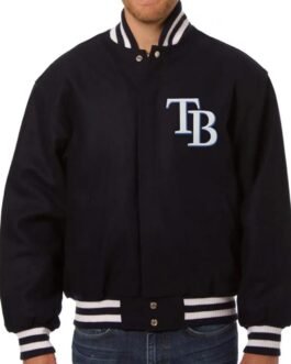 Varsity Tampa Bay Rays Black Wool Jacket