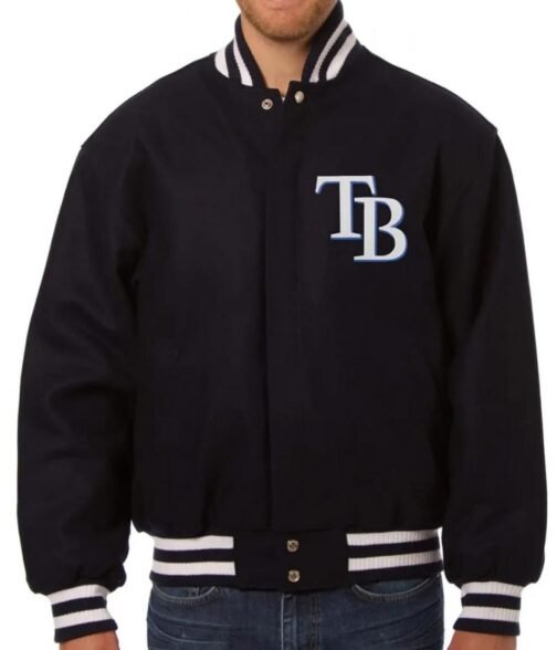 Varsity Tampa Bay Rays Black Wool Jacket