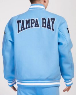 Tampa Bay Rays Crest Emblem University Blue Varsity Wool Jacket