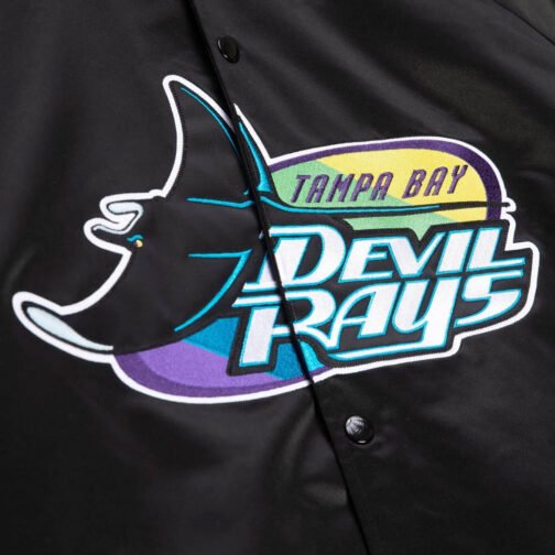 Tampa Bay Rays Devil Rays Black Satin Jacket - Image 3