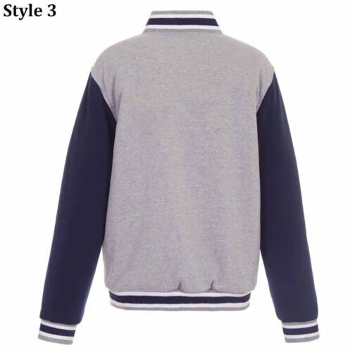 Tampa Bay Rays Varsity Gray and Navy Wool Jacket - Image 4