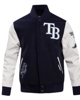 Tampa Bay Rays Varsity Navy & White Jacket