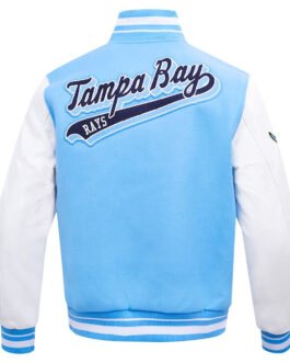 Tampa Bay Rays Script Light Blue Varsity Jacket