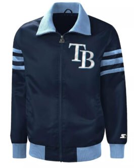 The Captain II Tampa Bay Rays Blue Varsity Satin Jacket