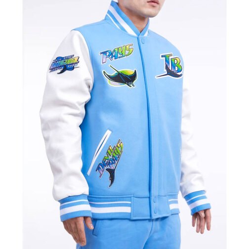 Tampa Devil Rays Retro Classic Rib Varsity Jacket - Image 8