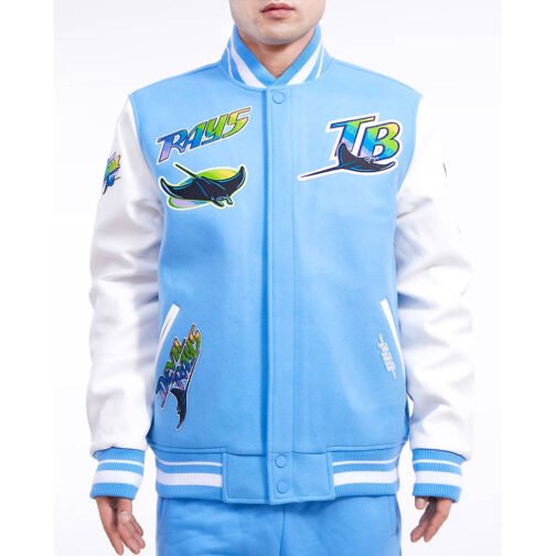 Tampa Devil Rays Retro Classic Rib Varsity Jacket - Image 2