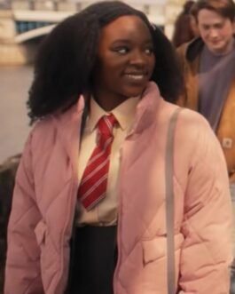Heartstopper Corinna Brown Puffer Pink Jacket