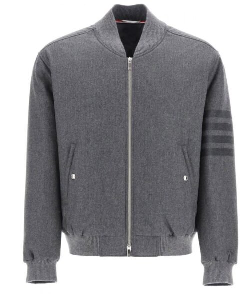 Power Book II S02 Michael Rainey Jr 4-Bar Bomber Grey Jacket
