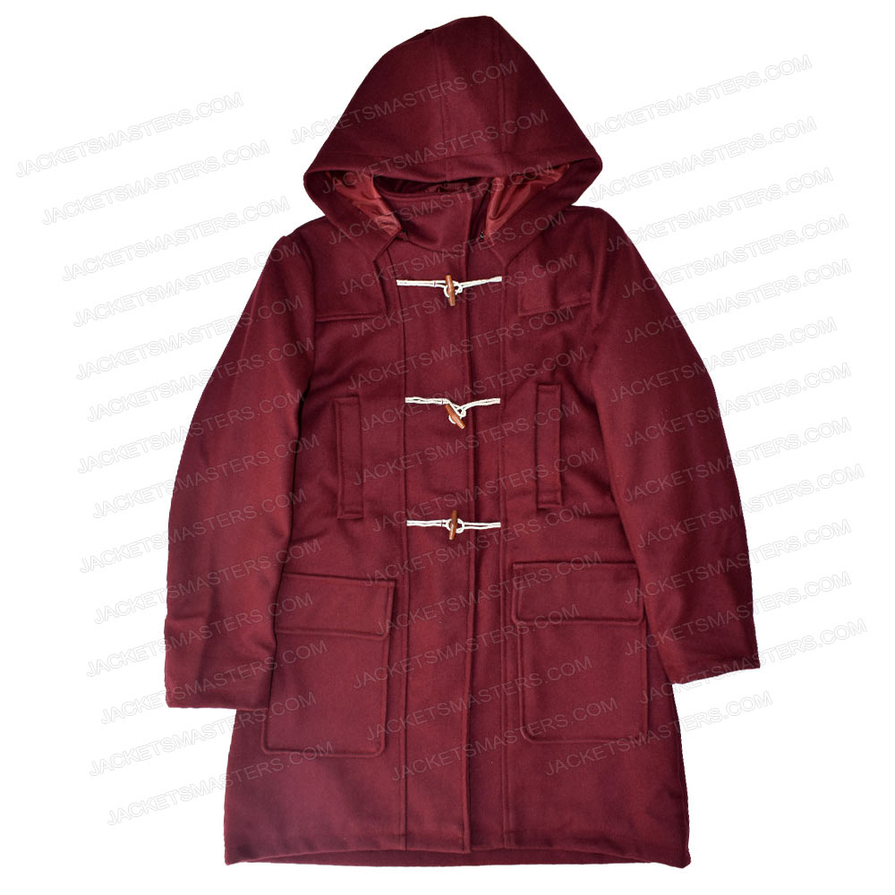 Taylor Swift Duffle Maroon Coat - Image 3