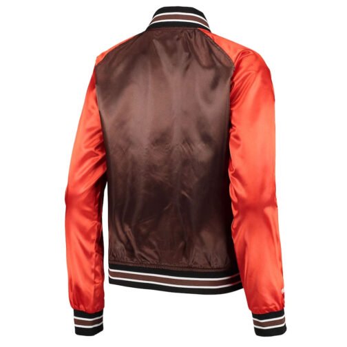 Cleveland Browns Team 2.0 Brown and Orange Satin Jacket - Image 4