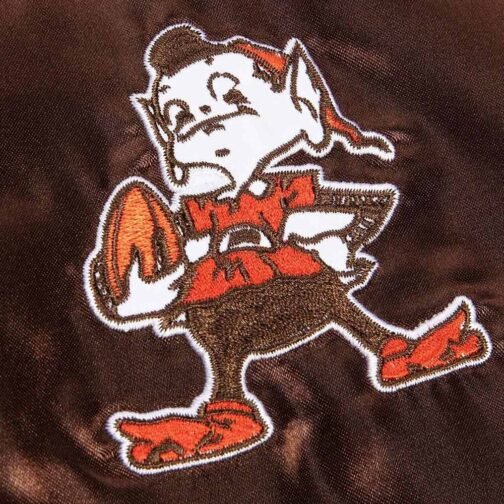 Cleveland Browns Team 2.0 Brown and Orange Satin Jacket - Image 6