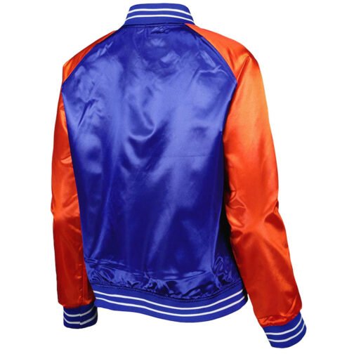 Team 2.0 Denver Broncos Orange and Blue Satin Jacket - Image 2