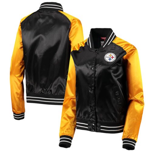 Team 2.0 Pittsburgh Steelers Black/Yellow Satin Jacket - Image 3
