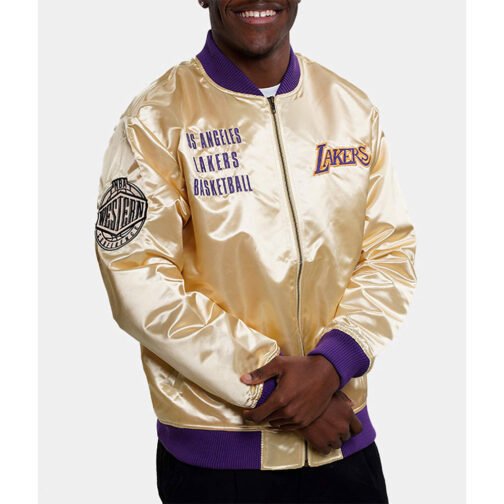 LA Lakers Team OG 2.0 Gold Satin Jacket - Image 3