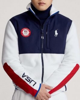 2022 Olympics Closing Ceremony Team USA Navy Blue and White Jacket